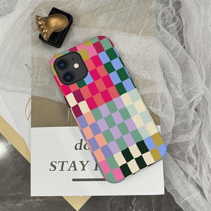 Case Compatible with for iPhone 11,Colorful Checkerboard